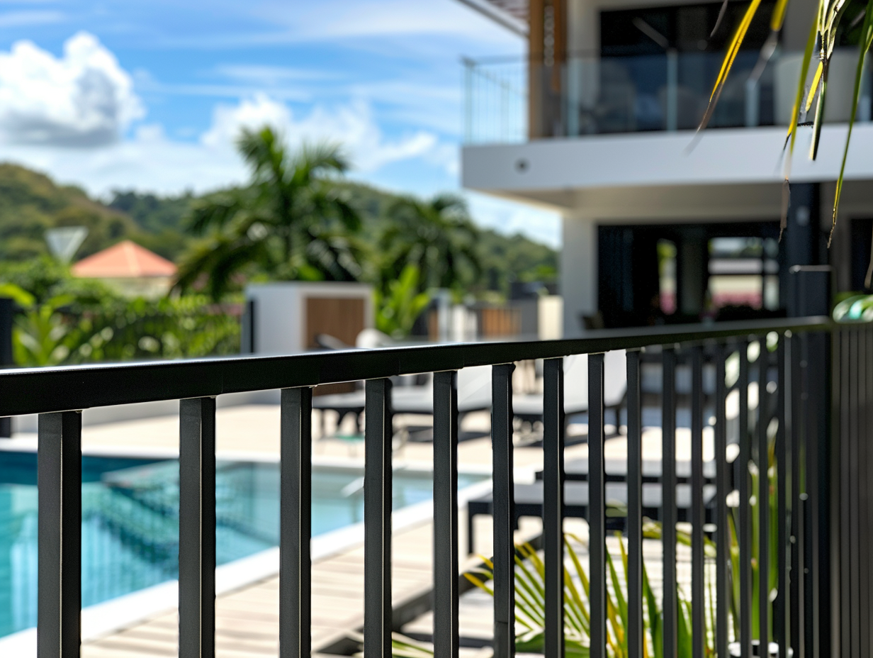 Creative Aluminium Thailand Bespoke Aluminium & Wood Products Creative Aluminium Thailand Temporary Pool Fencing In Phuket, Thailand Davidv. 56221 Extreme Closeup Or Modern Aluminium Pool Fencing 26ece0d9 8417 45af Afc7 B3f7747cbb78